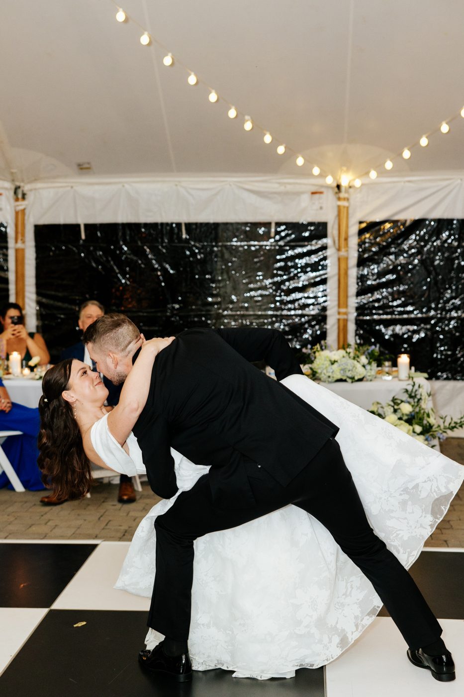 Emma and Will first dance dip