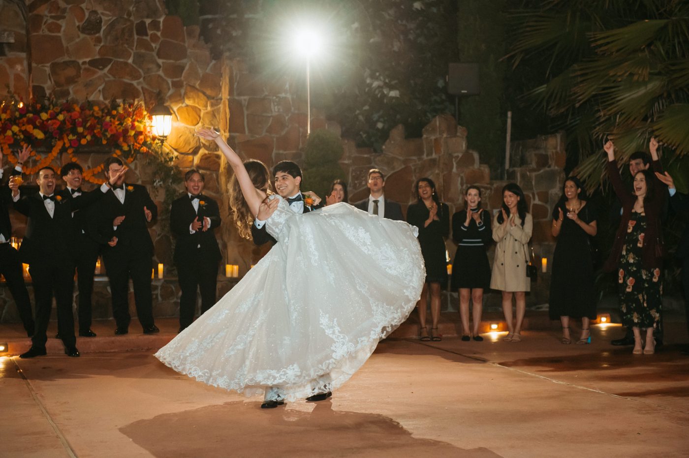 Naszrin and Jaime first dance twirl